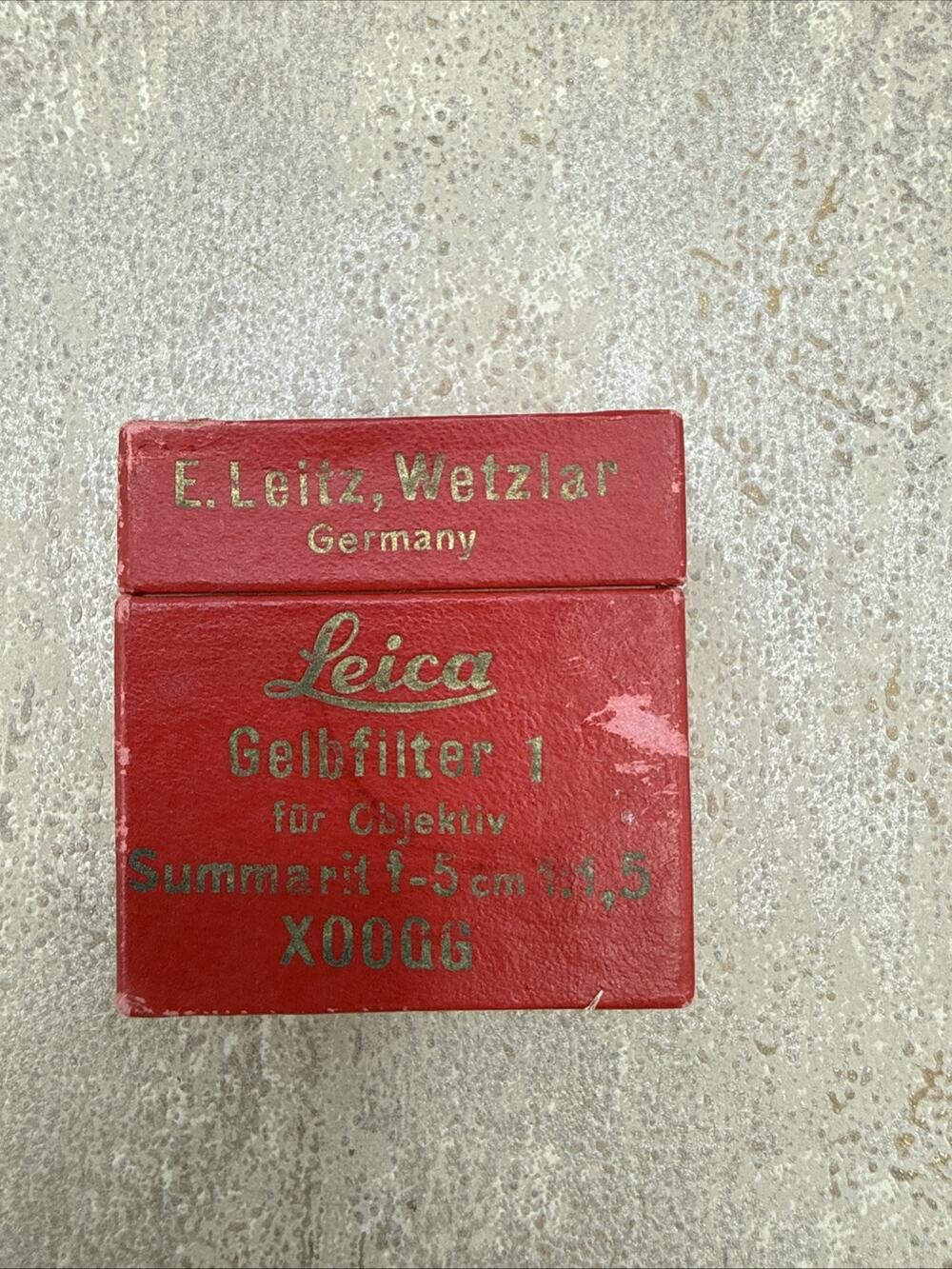 Ernst Leitz Leica Gelbfilter 1 Yellow Camera Filter Model XOOQG Wetzlar Germany